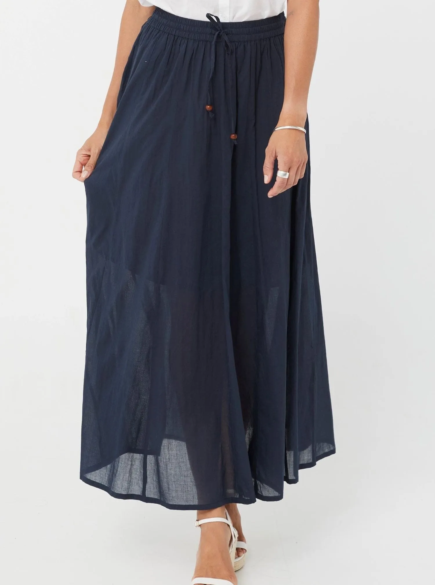 Navy Half Skirt | Women's Cotton Skirt | Loren Skirt - Navy