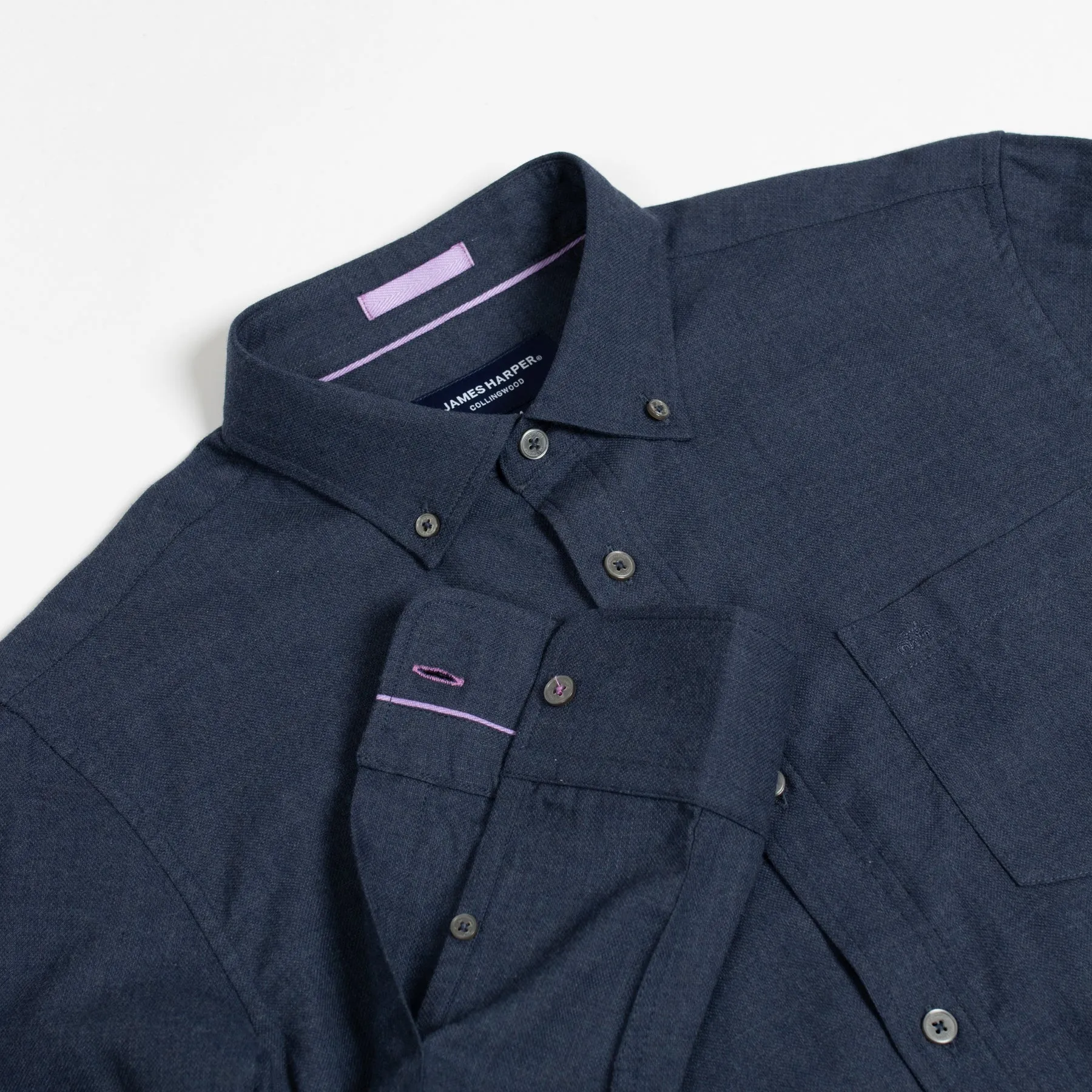 Navy Mini Diamond Cotton Marle Shirt