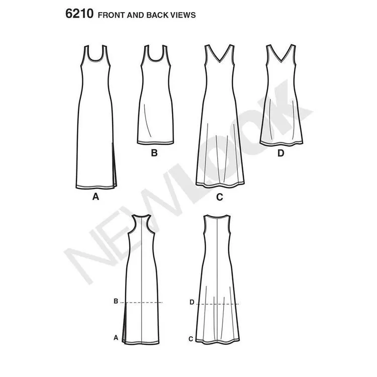 Newlook Pattern 6210 Misses' Knit Dress in Two Lengths