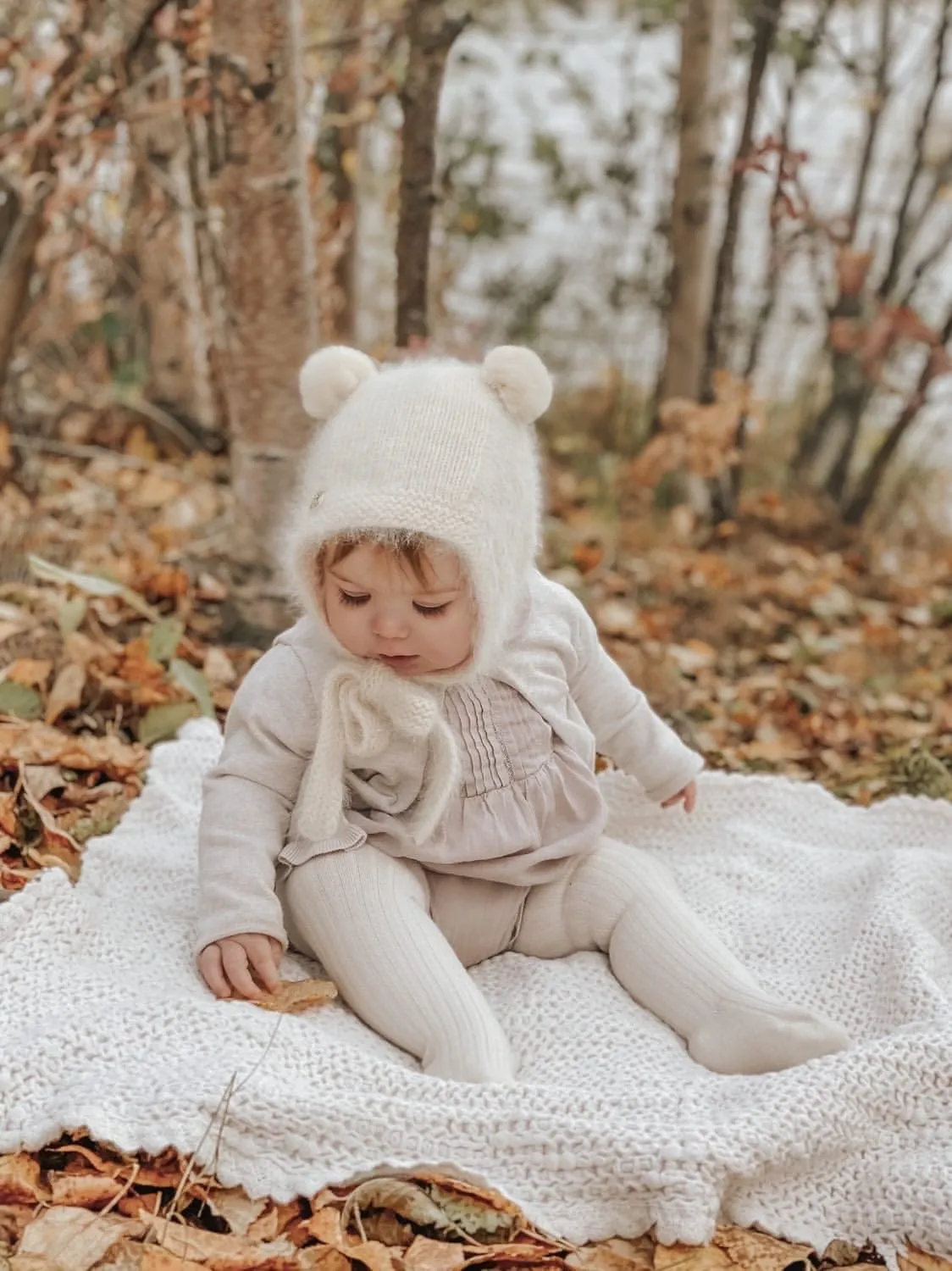 Oatmeal Cashmere Teddy Hat