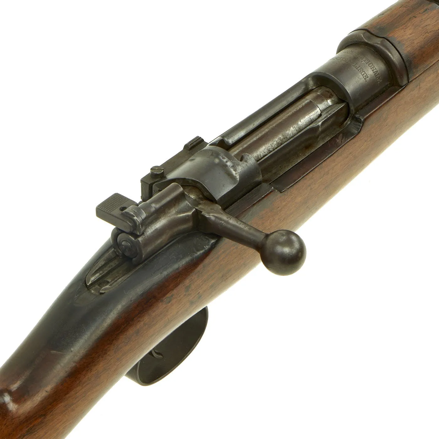 Original Belgian Model 1893 Mauser Rifle by Fabrique Nationale with Muzzle Cover - Matching Serial A3014