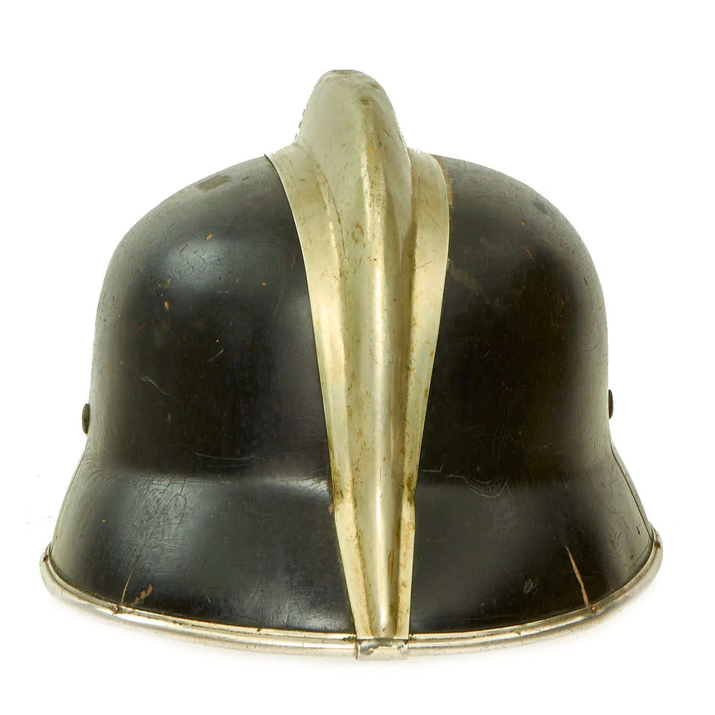 Original German Early 1930s Experimental Vulkanfiber Fire Helmet with Comb by Erel - Feuerwehr