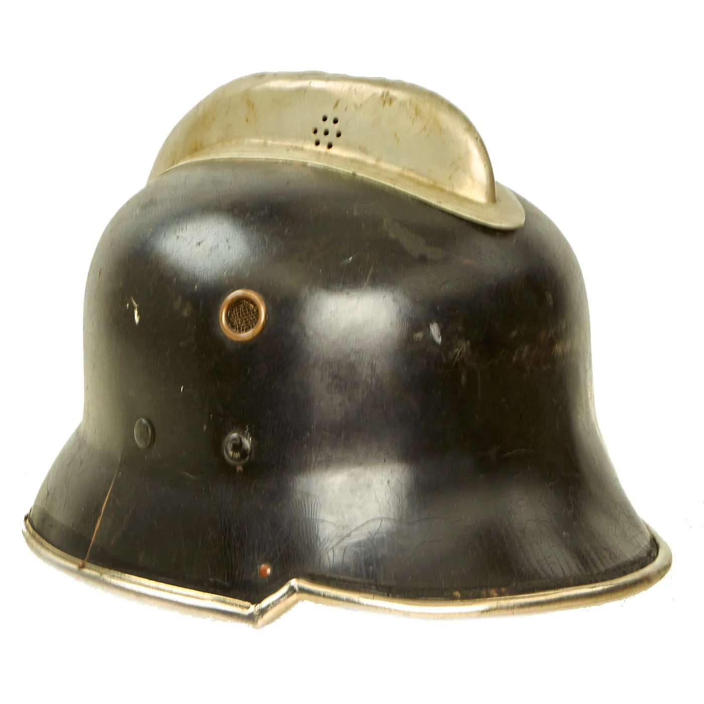 Original German Early 1930s Experimental Vulkanfiber Fire Helmet with Comb by Erel - Feuerwehr