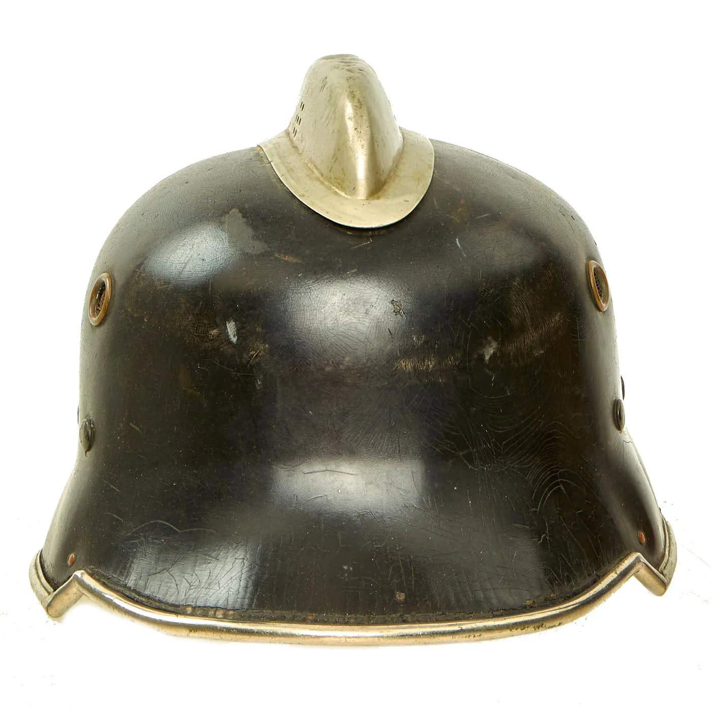 Original German Early 1930s Experimental Vulkanfiber Fire Helmet with Comb by Erel - Feuerwehr