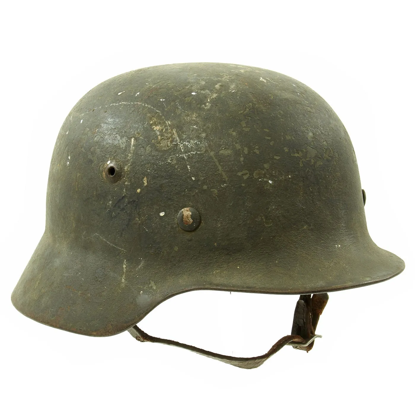 Original German Pre-WWII Army Heer M35 Single Decal Steel Helmet with 1937 dated Liner - Size 64