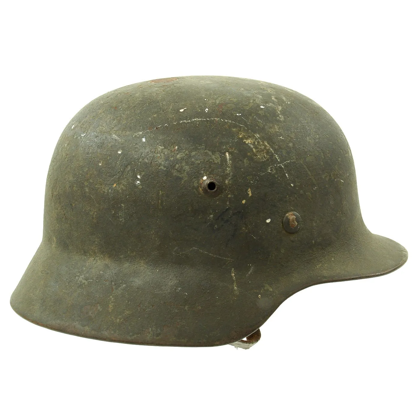 Original German Pre-WWII Army Heer M35 Single Decal Steel Helmet with 1937 dated Liner - Size 64