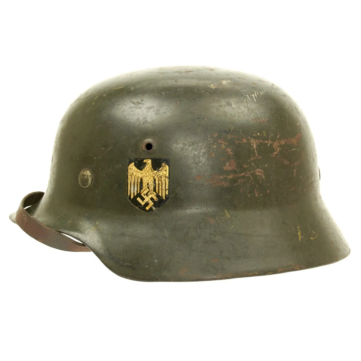 Original German WWII 1939 Dated M35 Single Decal Army Helmet - NS66