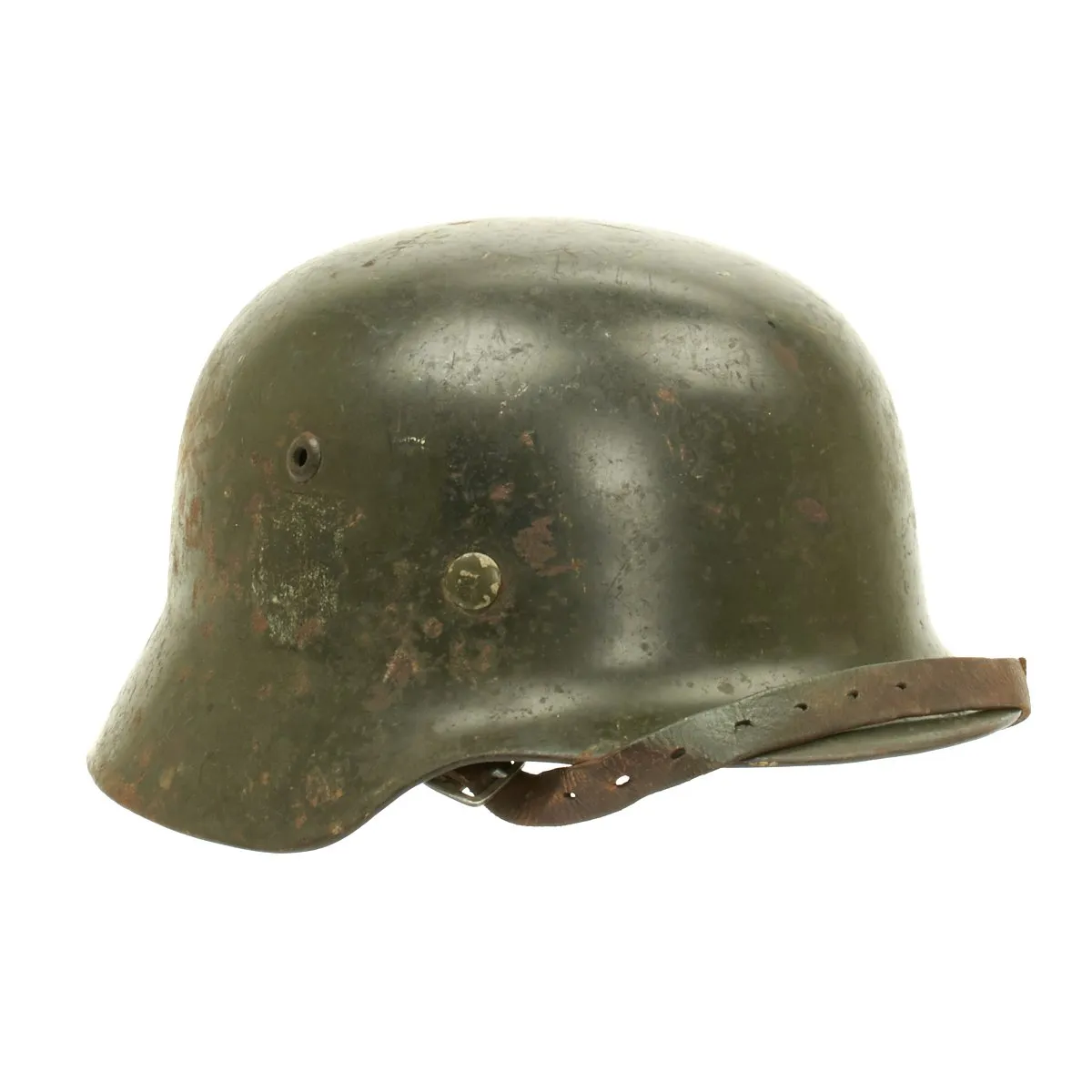 Original German WWII 1939 Dated M35 Single Decal Army Helmet - NS66