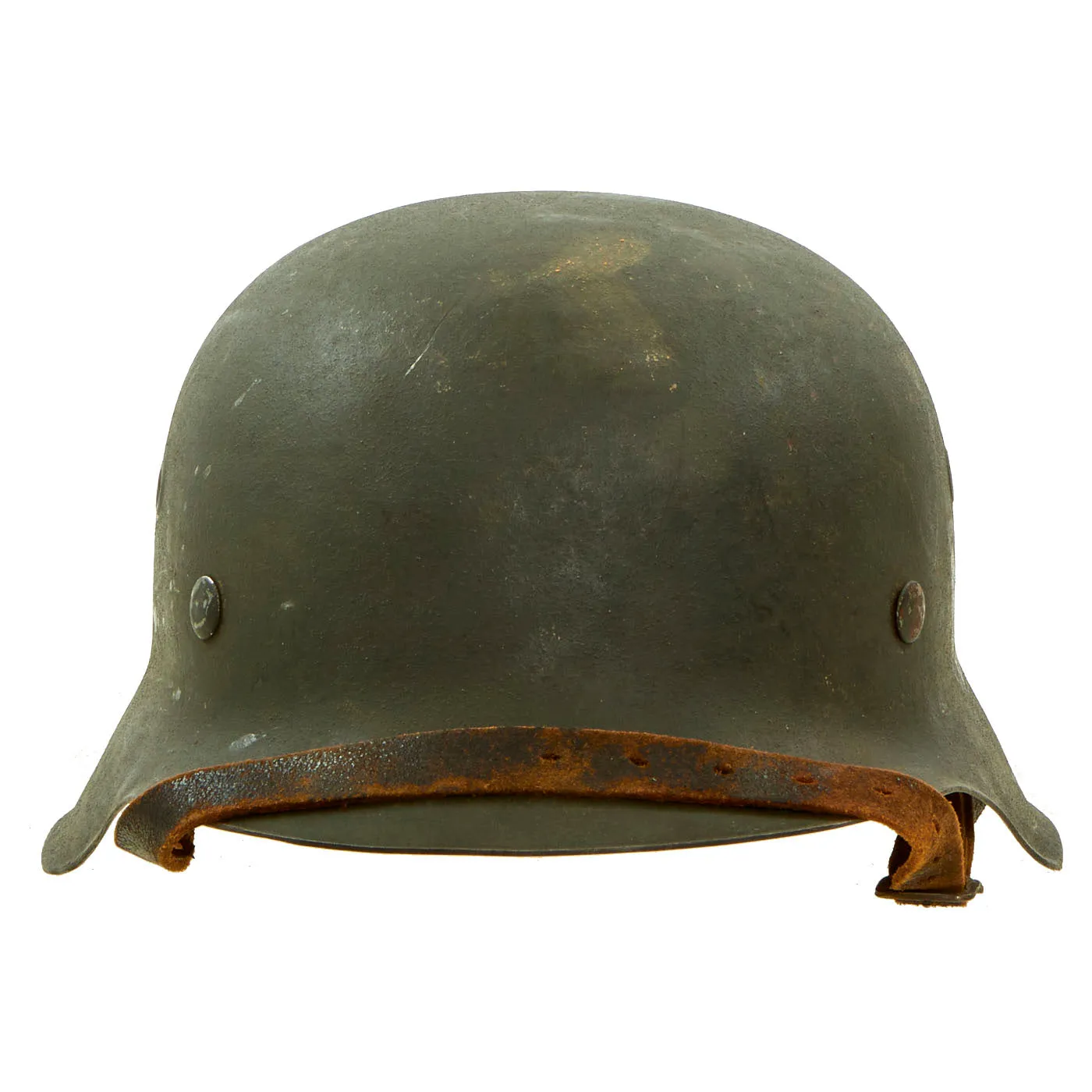 Original German WWII Army Heer Complete M42 Named Single Decal Helmet - Size 64 Shell