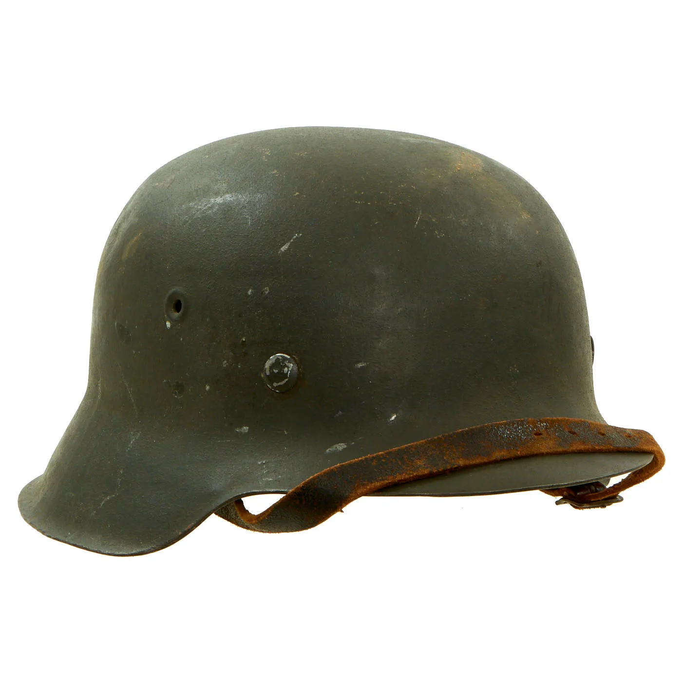 Original German WWII Army Heer Complete M42 Named Single Decal Helmet - Size 64 Shell