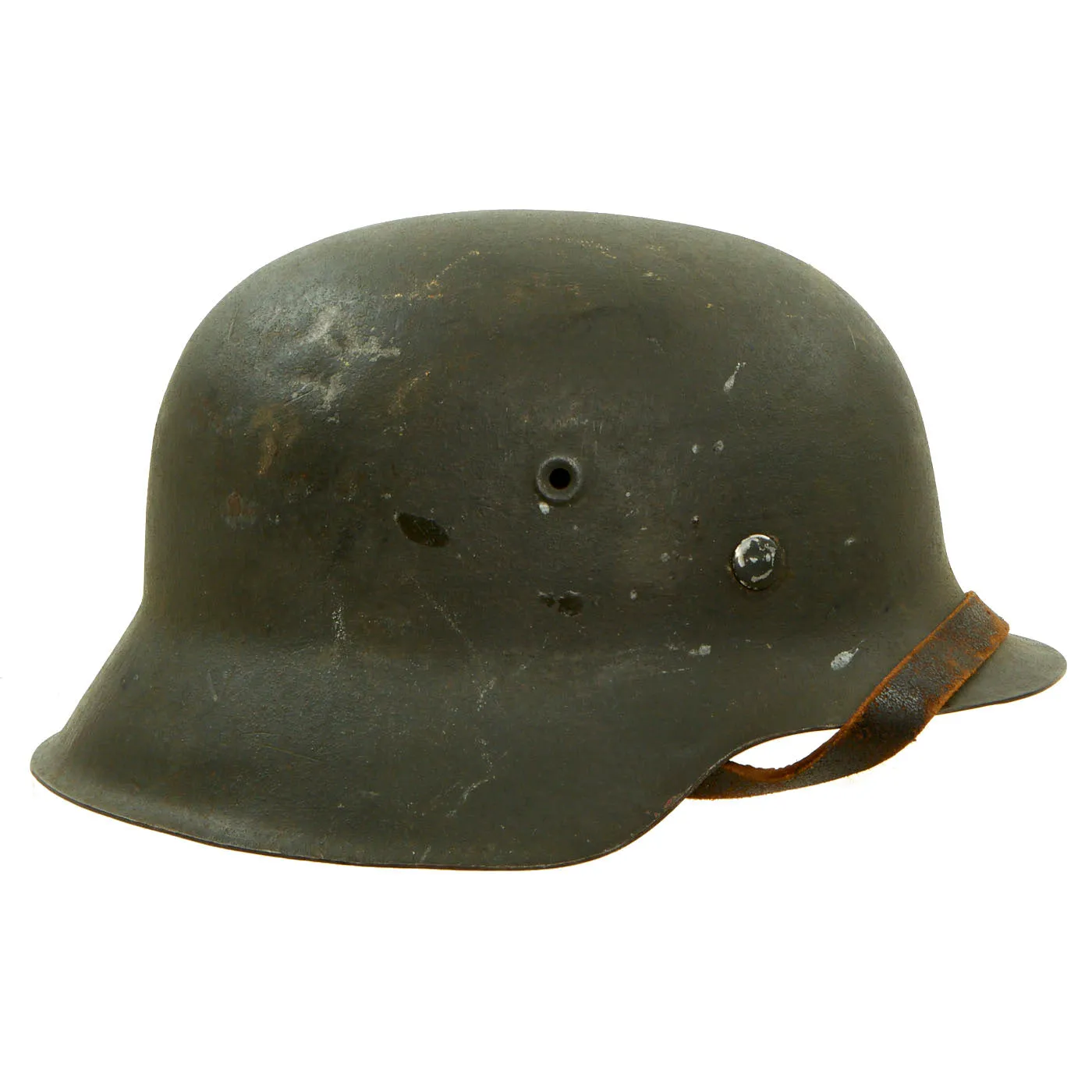 Original German WWII Army Heer Complete M42 Named Single Decal Helmet - Size 64 Shell