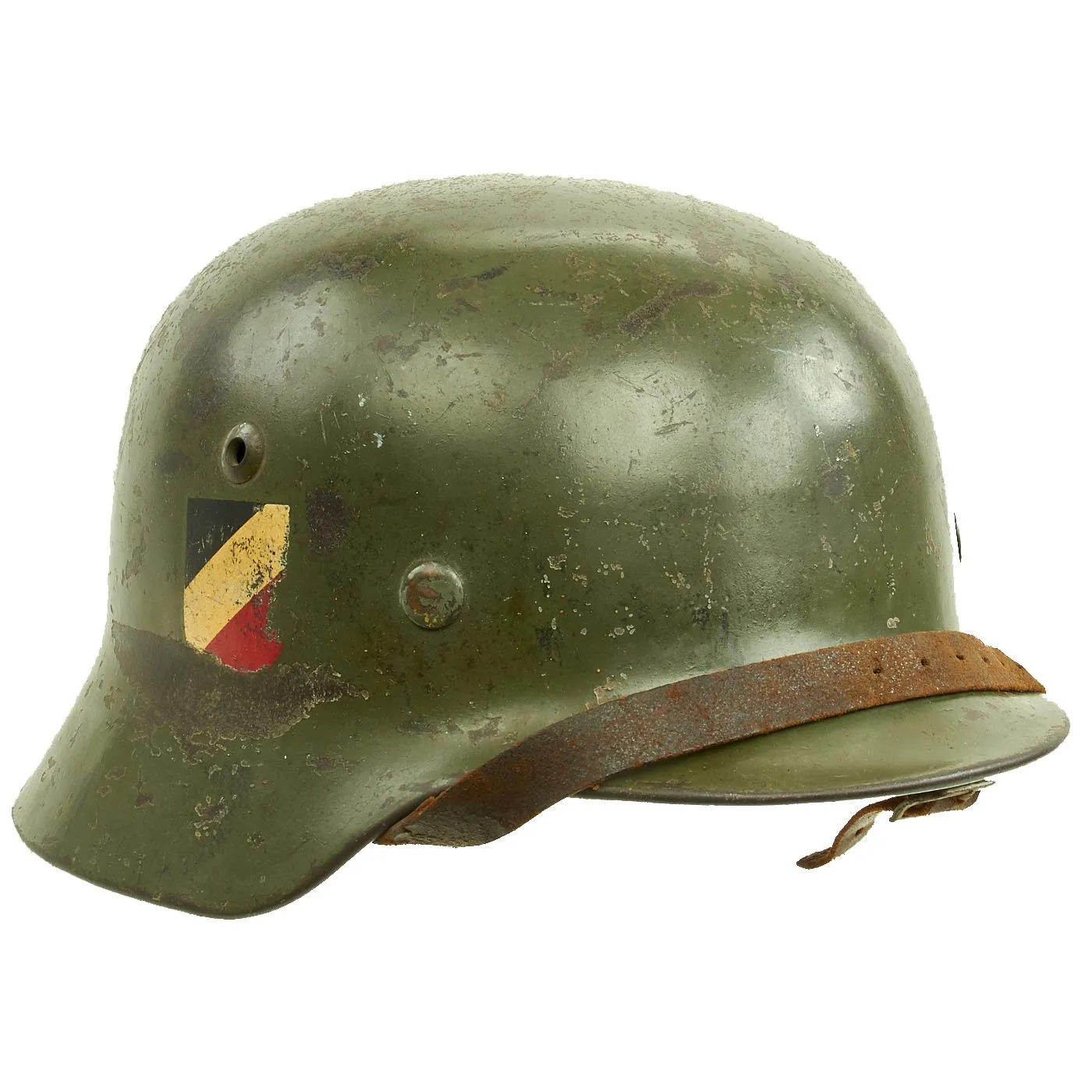 Original German WWII Army Heer M35 Double Decal Helmet with 1937 Dated Size 56cm Liner - SE64