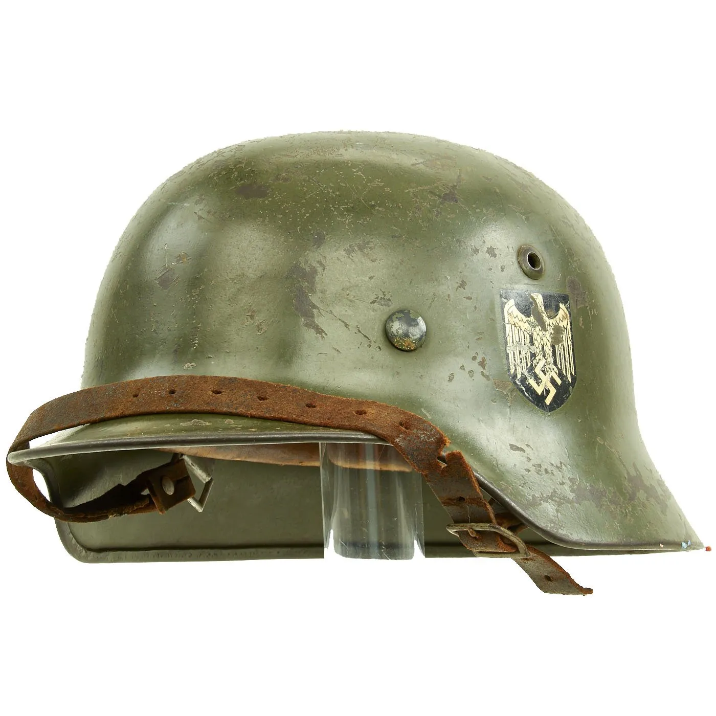 Original German WWII Army Heer M35 Double Decal Helmet with 1937 Dated Size 56cm Liner - SE64