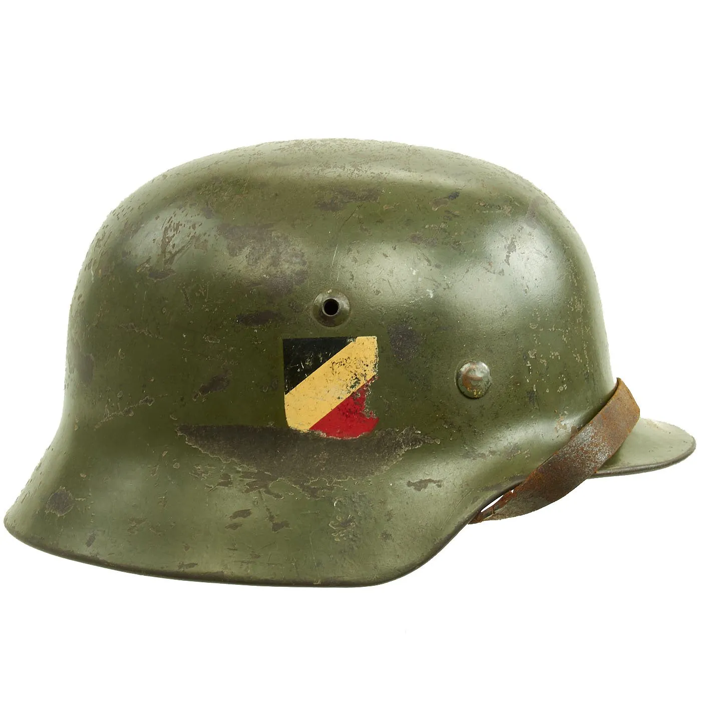 Original German WWII Army Heer M35 Double Decal Helmet with 1937 Dated Size 56cm Liner - SE64