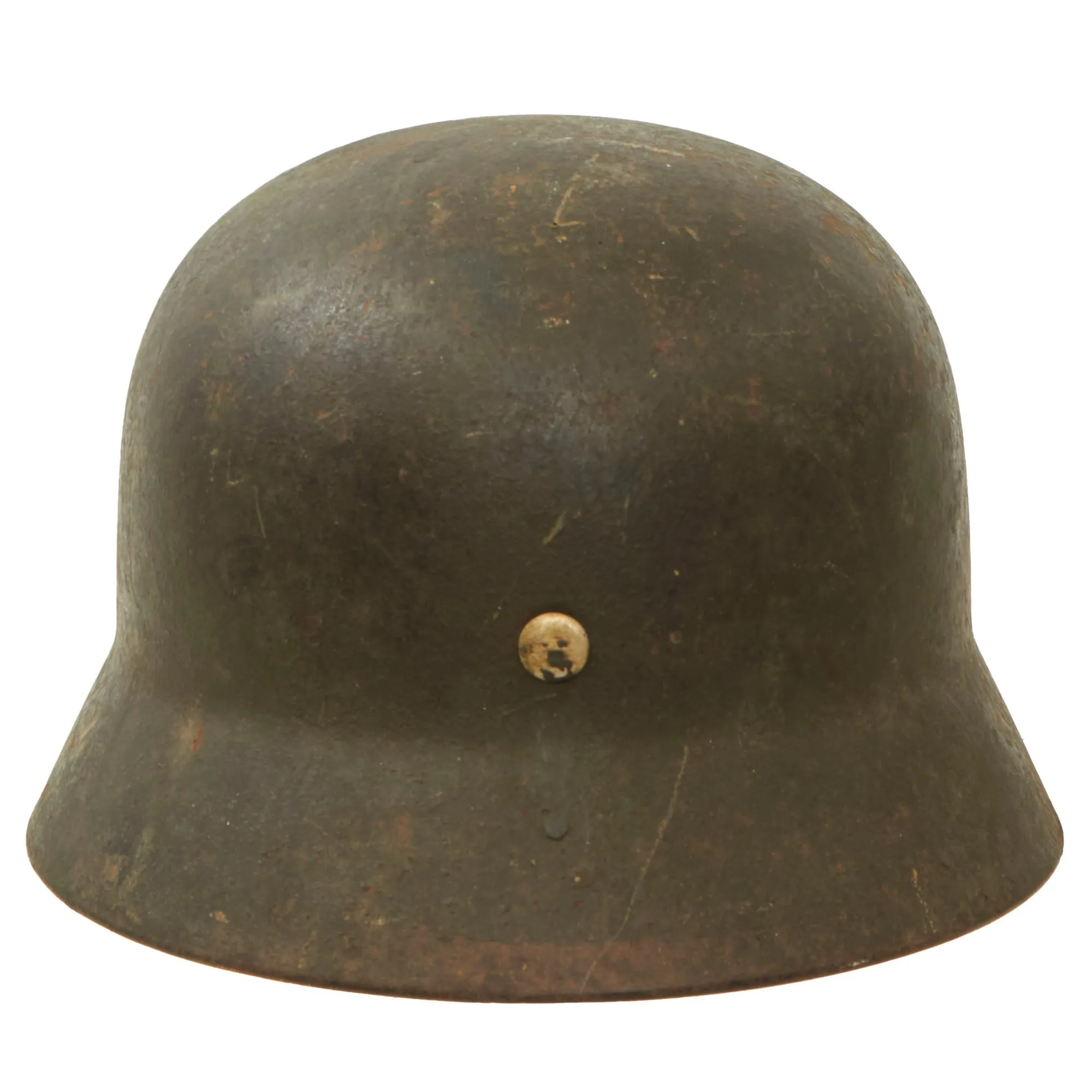 Original German WWII Army Heer M35 Double Decal Helmet with 1938 Dated 57cm Liner & Partial Chinstrap - Stamped Q64