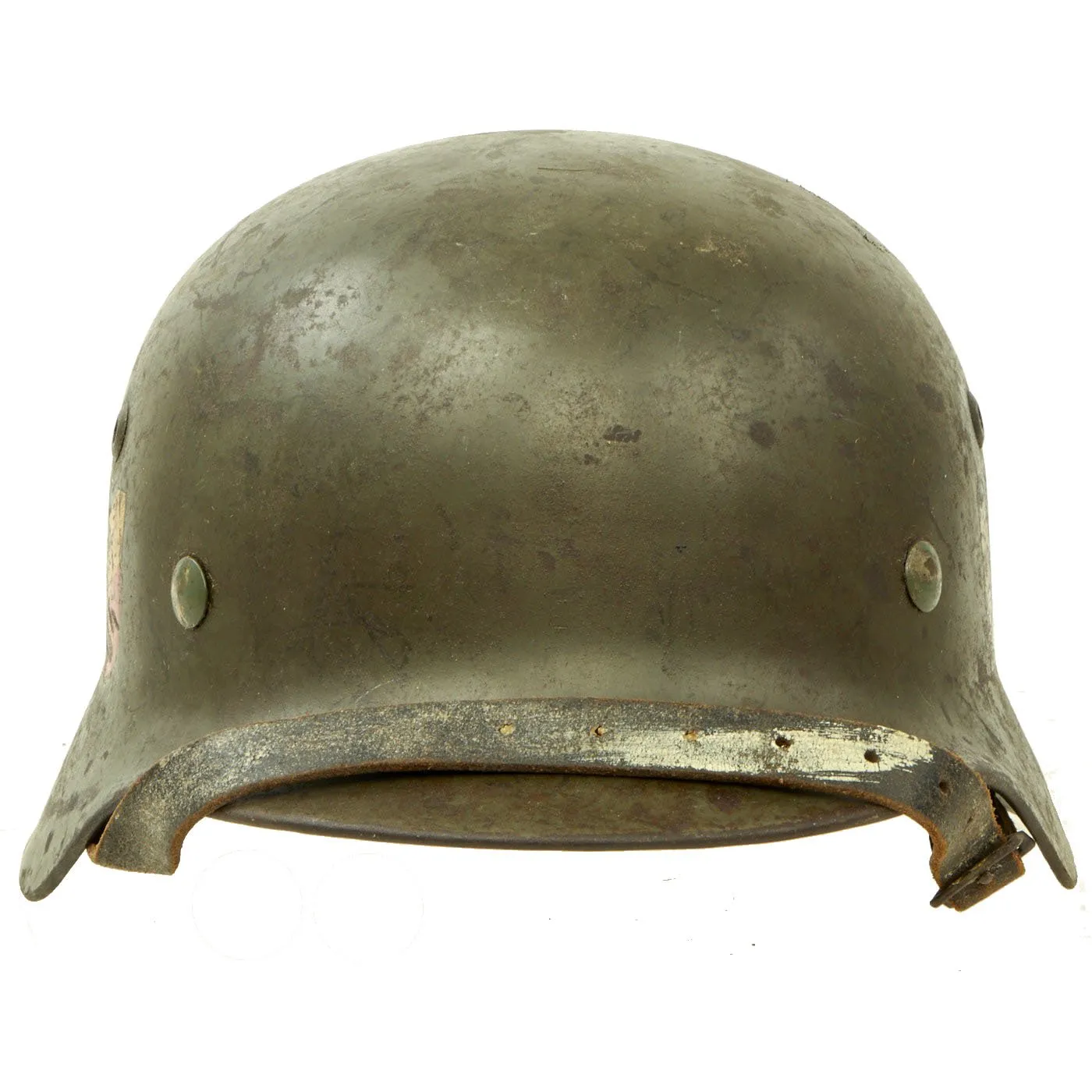 Original German WWII Army Heer M35 Double Decal Helmet with 1939 dated 54cm Liner & Chinstrap - ET62