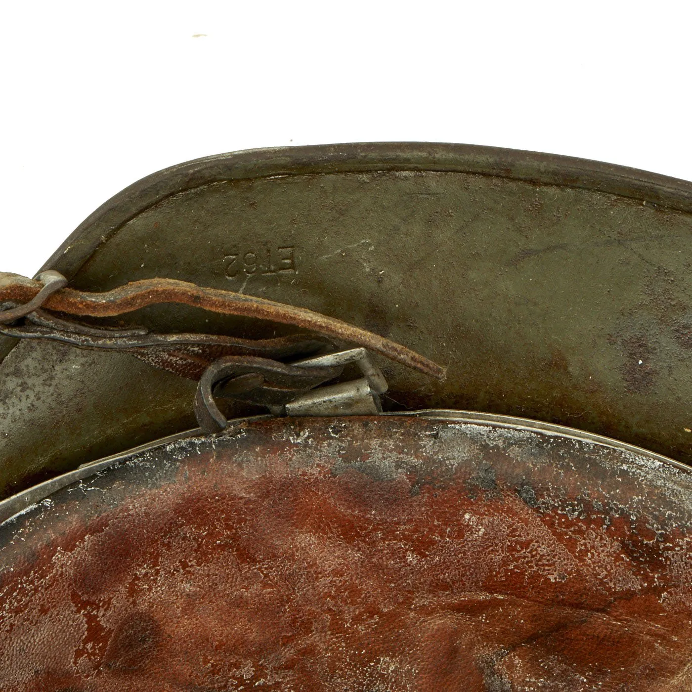 Original German WWII Army Heer M35 Double Decal Helmet with 1939 dated 54cm Liner & Chinstrap - ET62