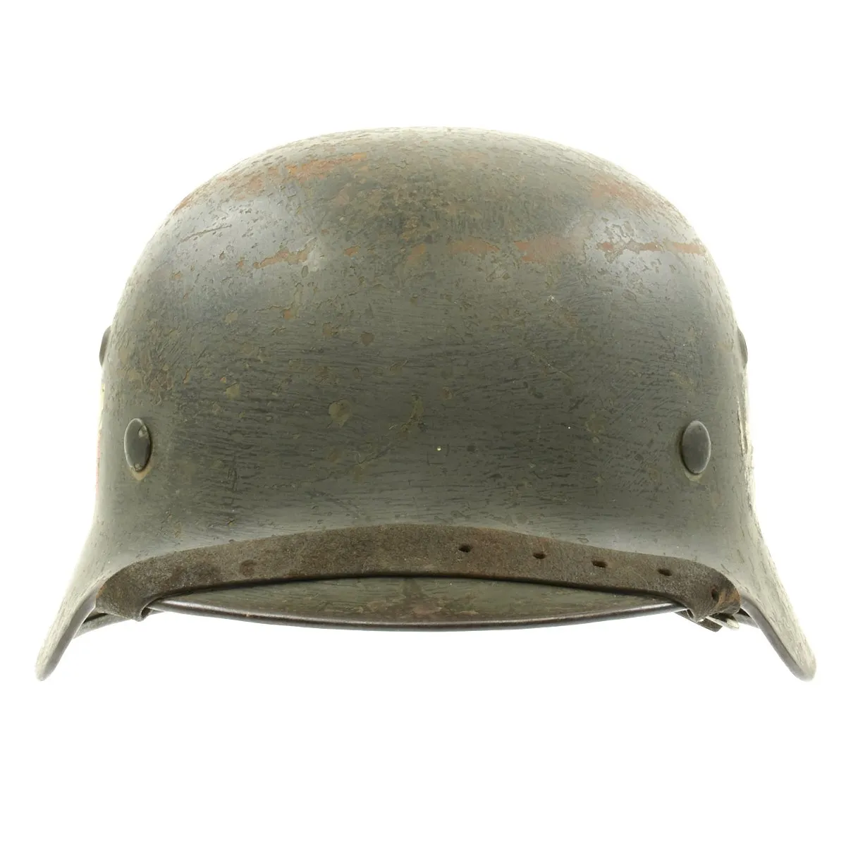 Original German WWII Army Heer M35 Double Decal Named Steel Helmet - ET64