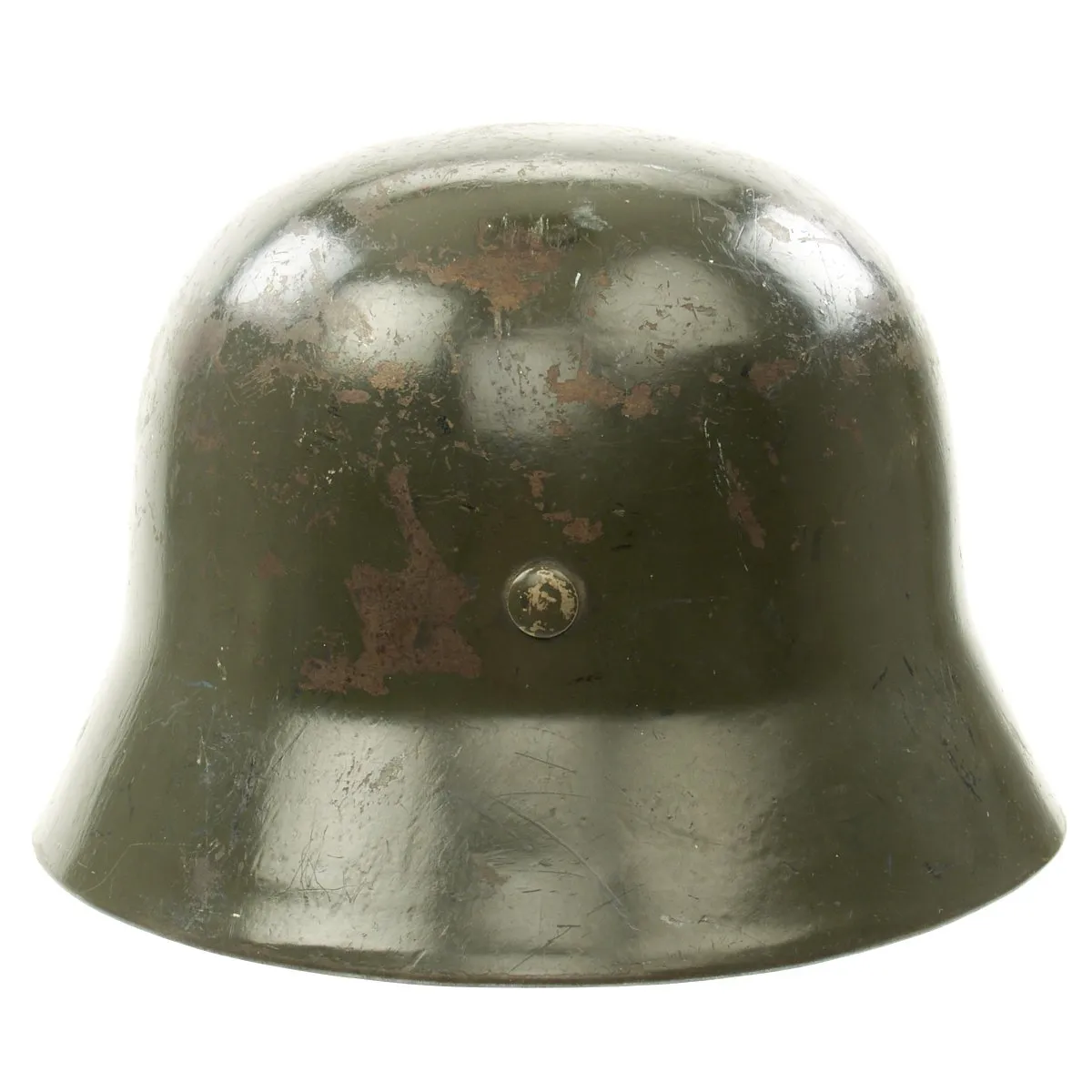 Original German WWII Army Heer M35 Double Decal Named Steel Helmet - NS64