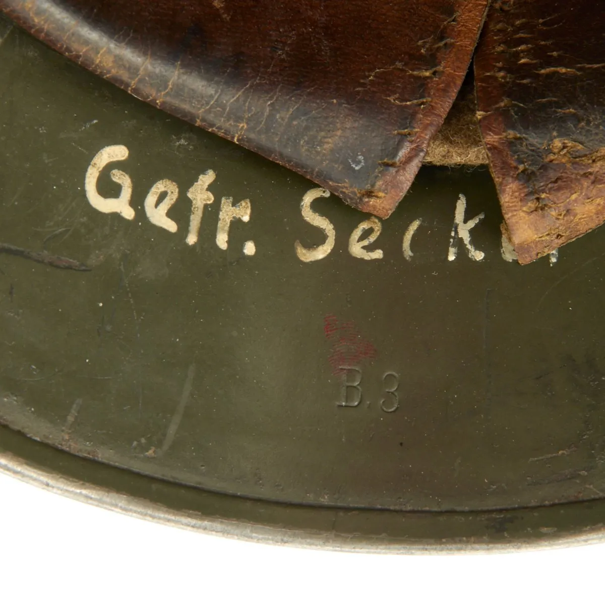 Original German WWII Army Heer M35 Double Decal Named Steel Helmet - NS64