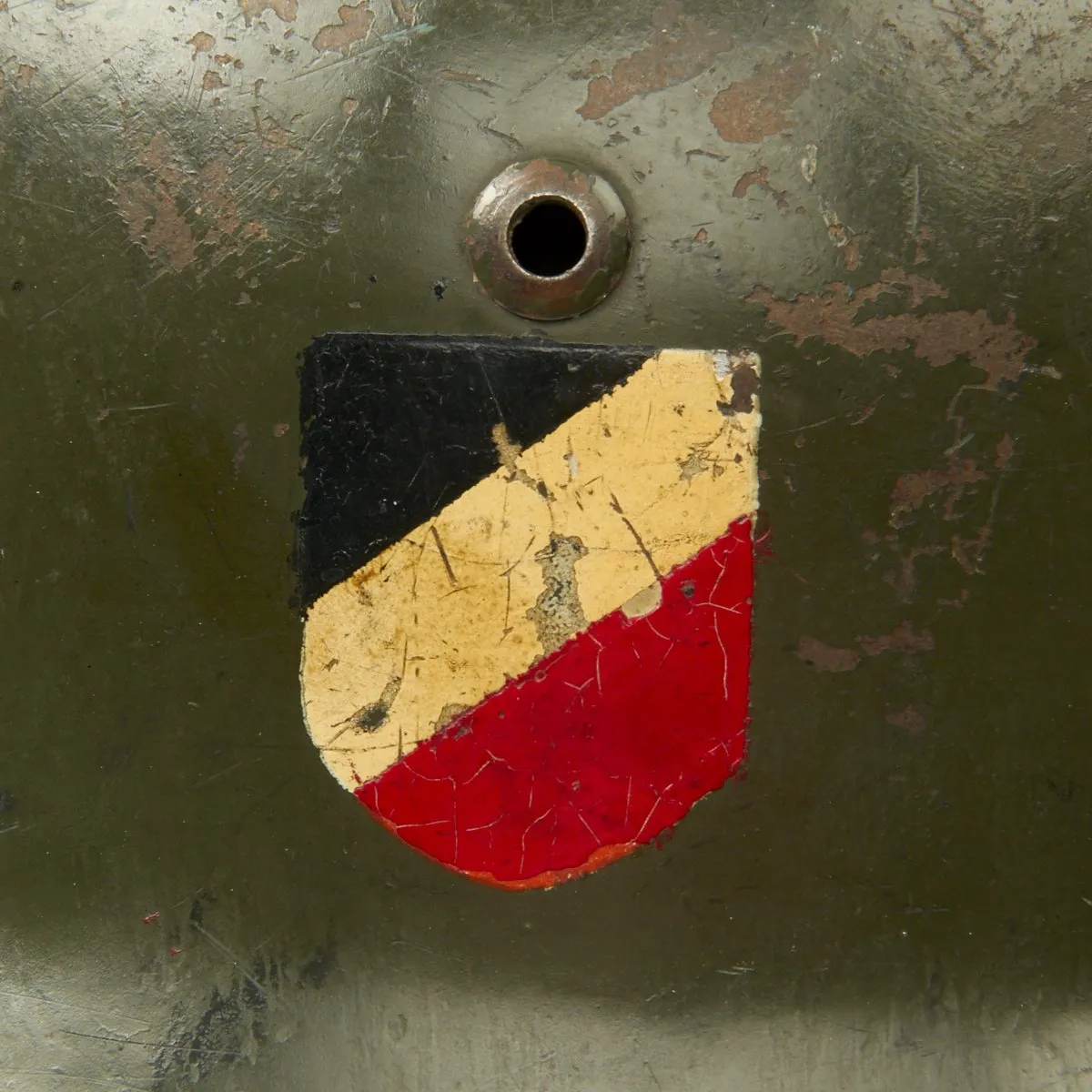 Original German WWII Army Heer M35 Double Decal Named Steel Helmet - NS64