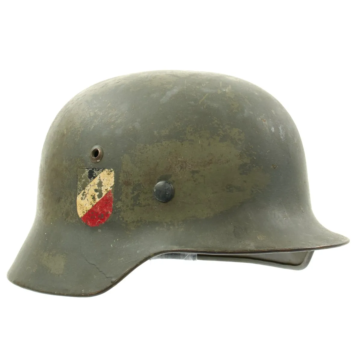 Original German WWII Army Heer M35 Double Decal Steel Helmet - ET64