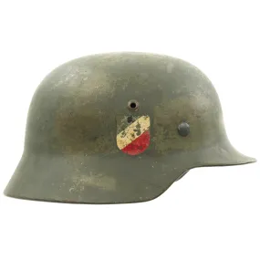 Original German WWII Army Heer M35 Double Decal Steel Helmet - ET64