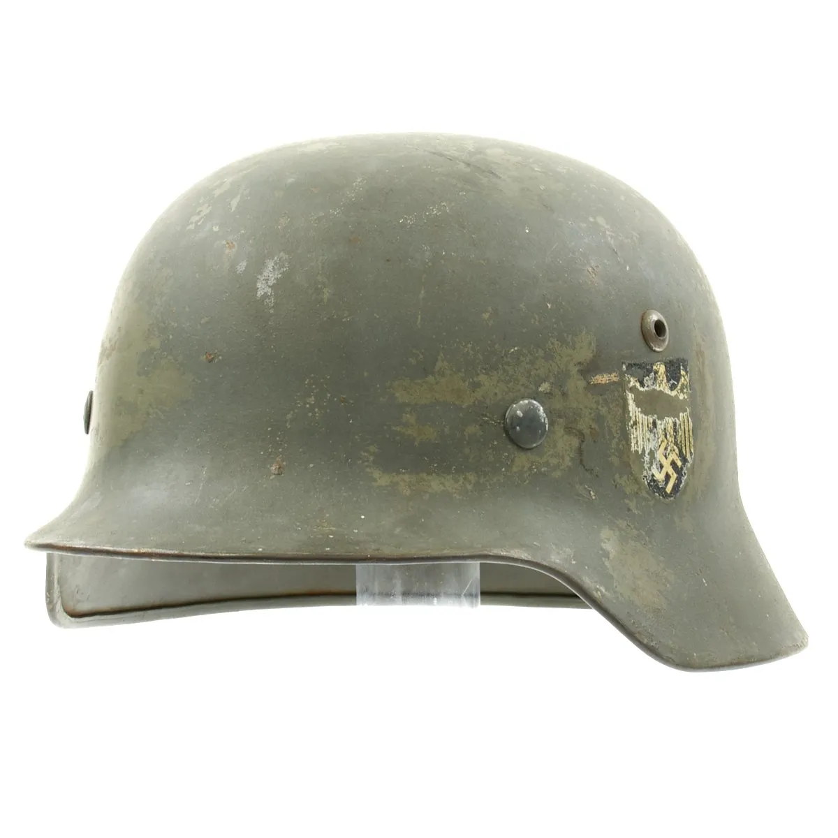 Original German WWII Army Heer M35 Double Decal Steel Helmet - ET64