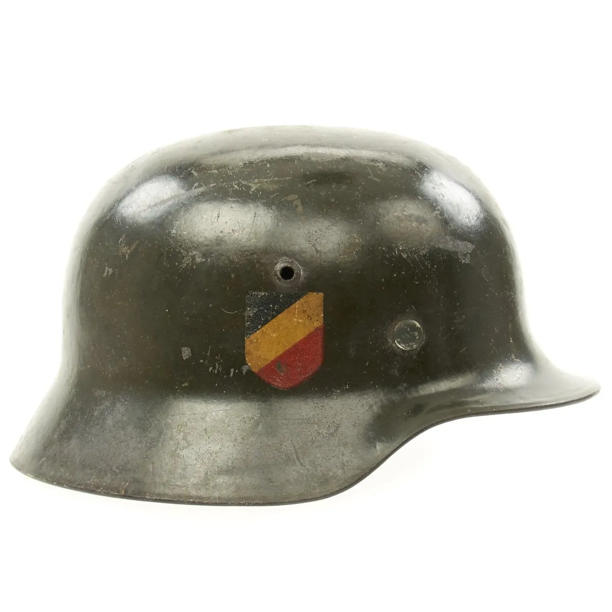 Original German WWII Army Heer M35 Double Decal Steel Helmet with Size 56 Liner - EF64