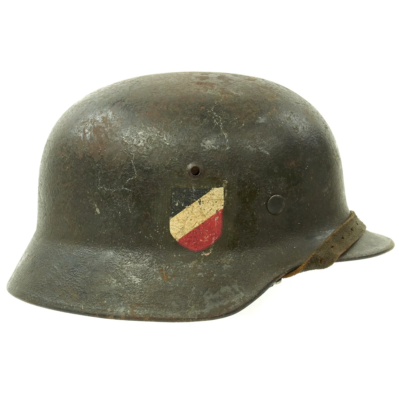 Original German WWII Army Heer M35 Double Decal Steel Helmet with Textured Paint - Q64