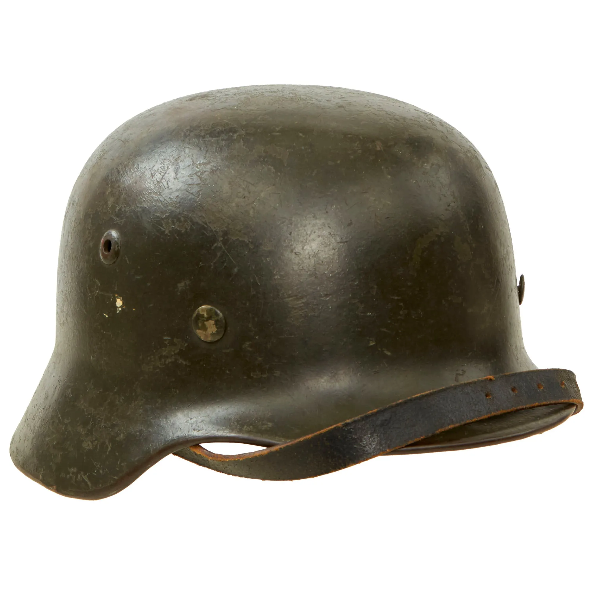 Original German WWII Army Heer M35 Former Double Decal Helmet with 1937 Dated 57cm Liner & Chinstrap - marked ET64