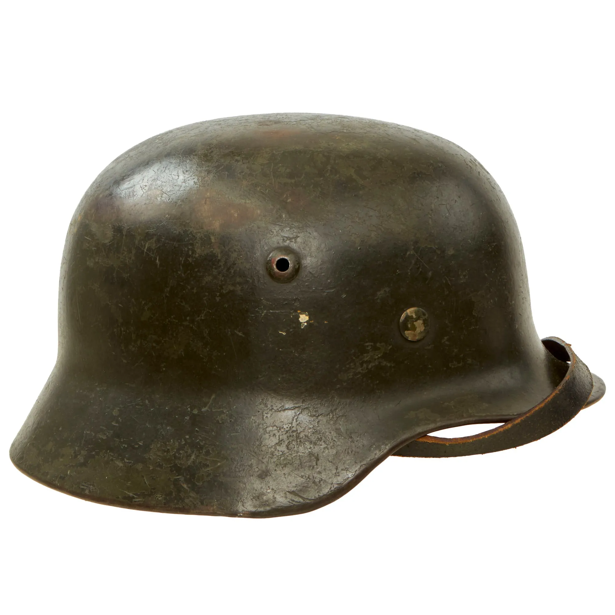 Original German WWII Army Heer M35 Former Double Decal Helmet with 1937 Dated 57cm Liner & Chinstrap - marked ET64