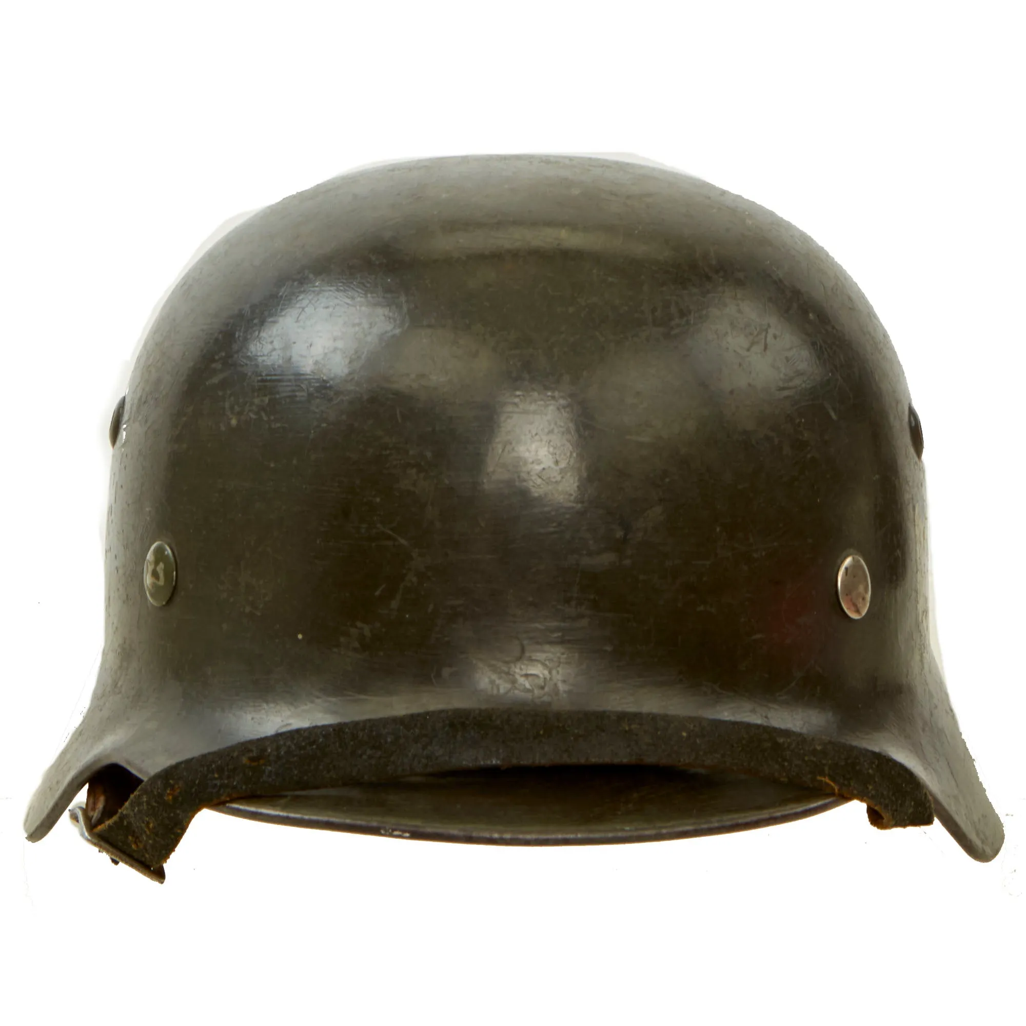 Original German WWII Army Heer M35 Former Double Decal Helmet with 56cm Liner & Chinstrap - Stamped ET64