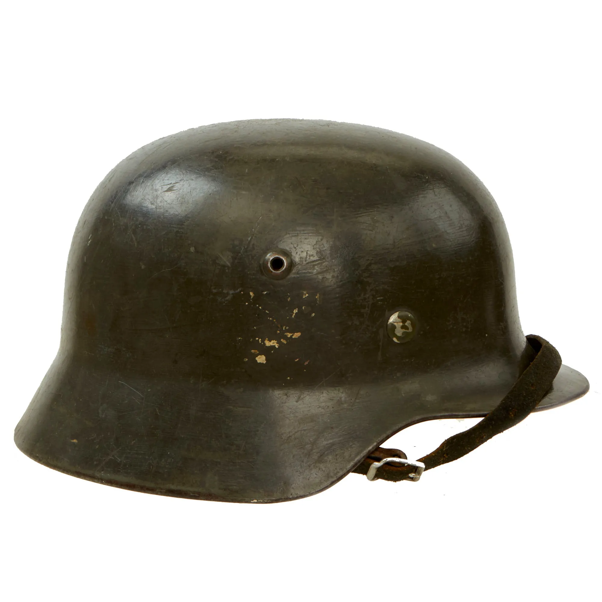 Original German WWII Army Heer M35 Former Double Decal Helmet with 56cm Liner & Chinstrap - Stamped ET64