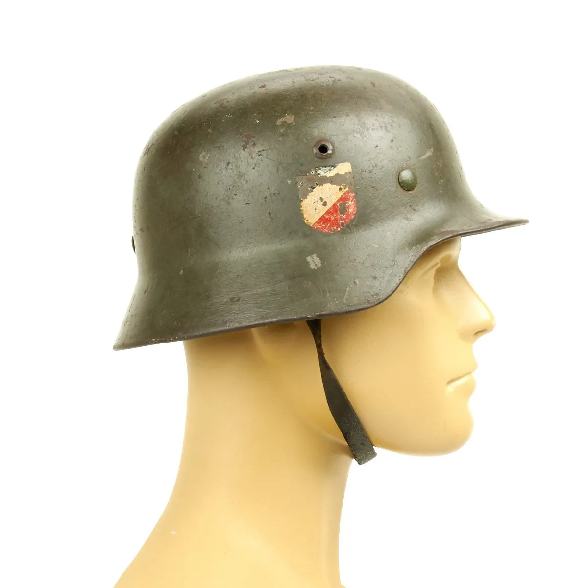 Original German WWII Army Heer M35 Named Double Decal Helmet - ET62