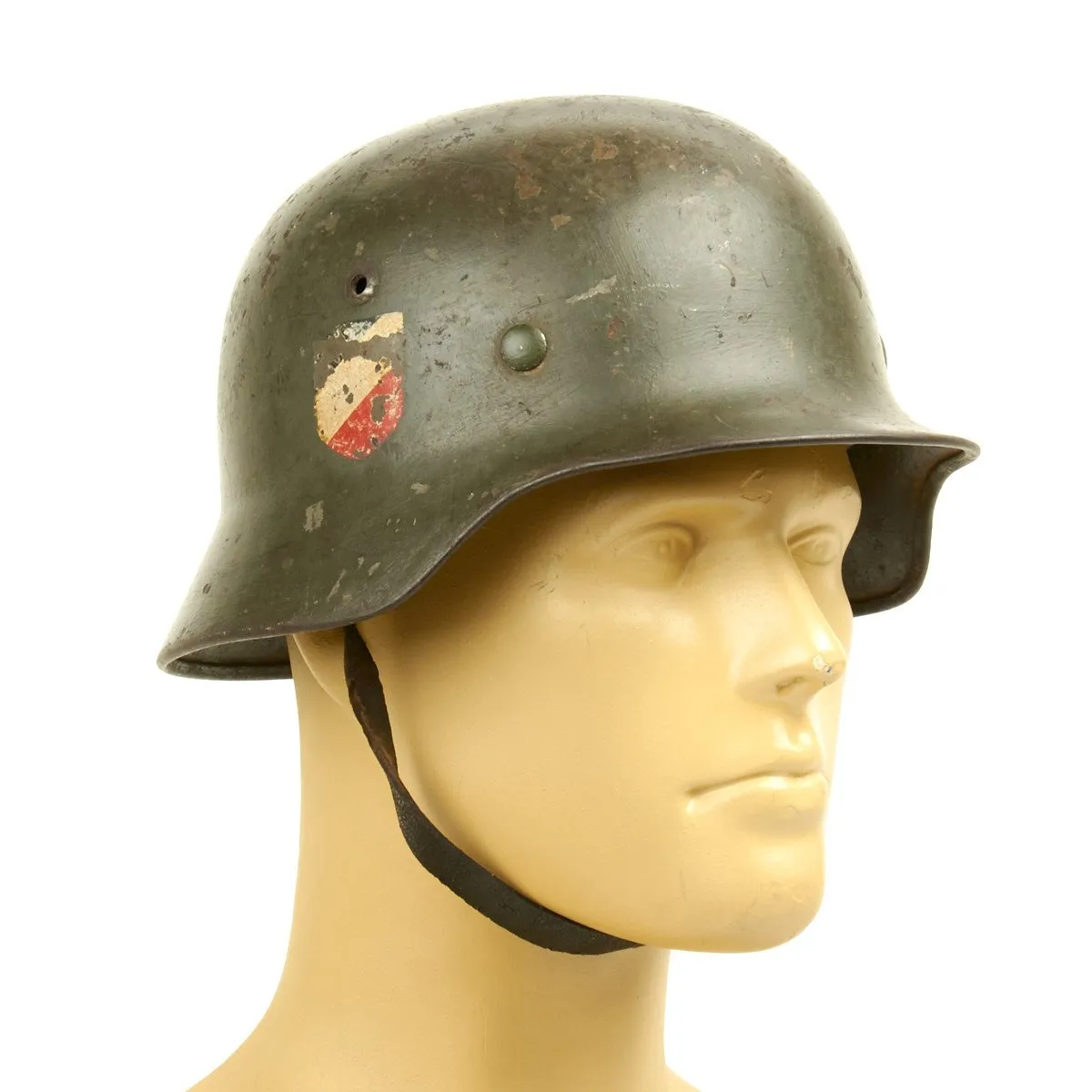 Original German WWII Army Heer M35 Named Double Decal Helmet - ET62