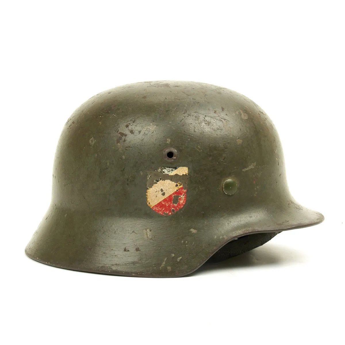 Original German WWII Army Heer M35 Named Double Decal Helmet - ET62