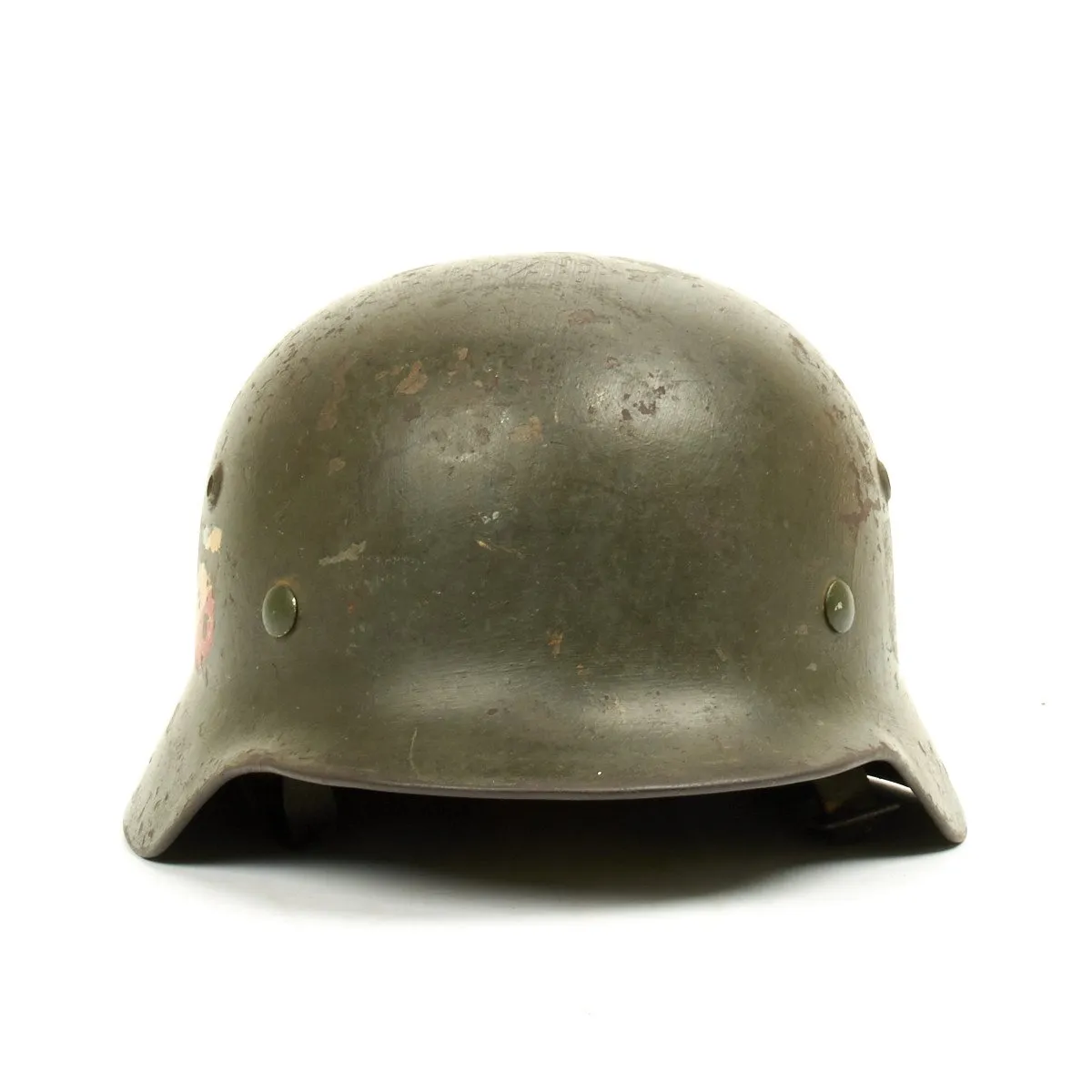 Original German WWII Army Heer M35 Named Double Decal Helmet - ET62