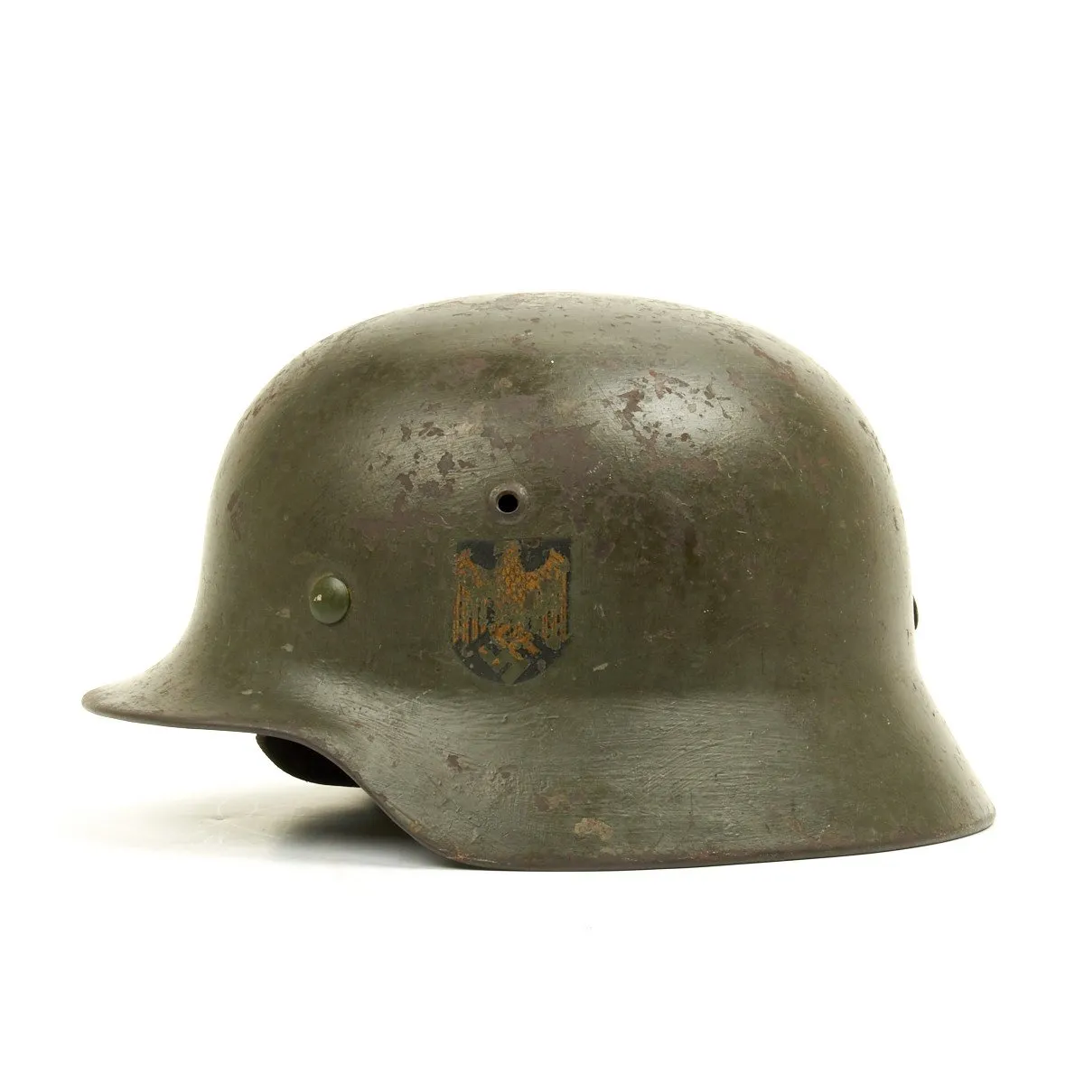 Original German WWII Army Heer M35 Named Double Decal Helmet - ET62