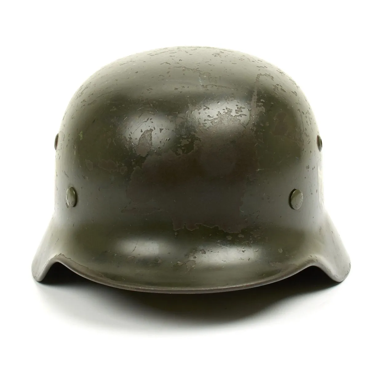 Original German WWII Army Heer M35 Named Double Decal Helmet - Q64