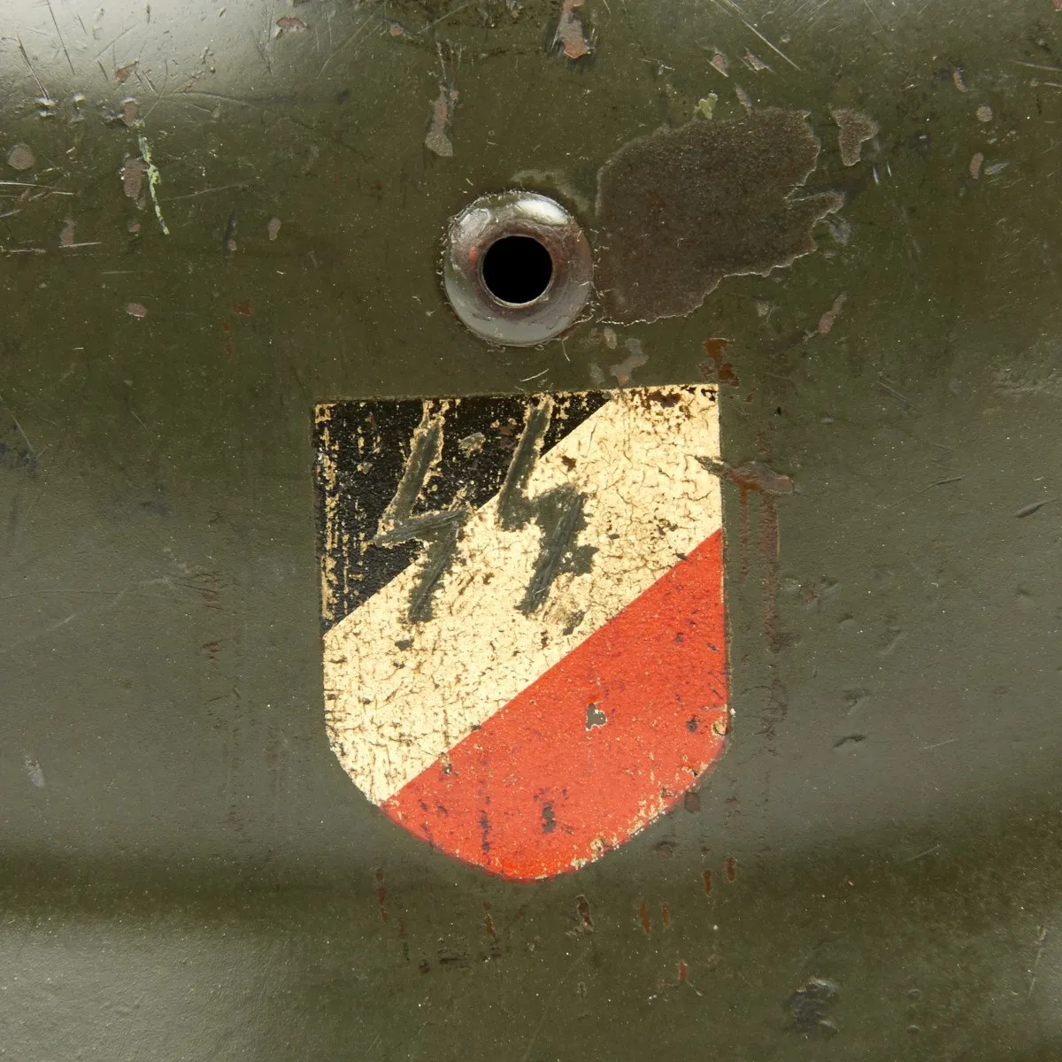 Original German WWII Army Heer M35 Named Double Decal Helmet - Q64