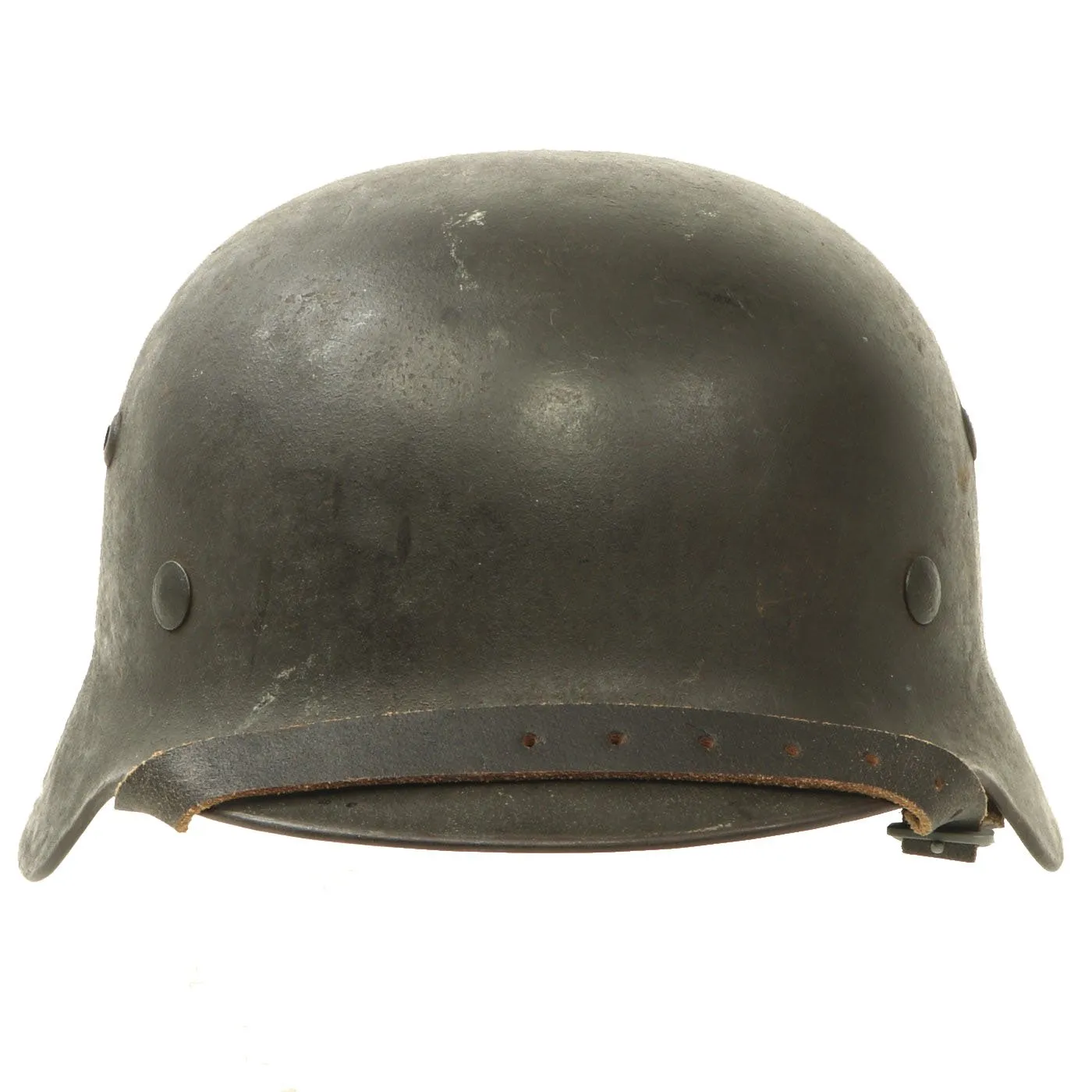 Original German WWII Army Heer M35 Single Decal Steel Helmet with 58cm Liner and Chinstrap - ET66