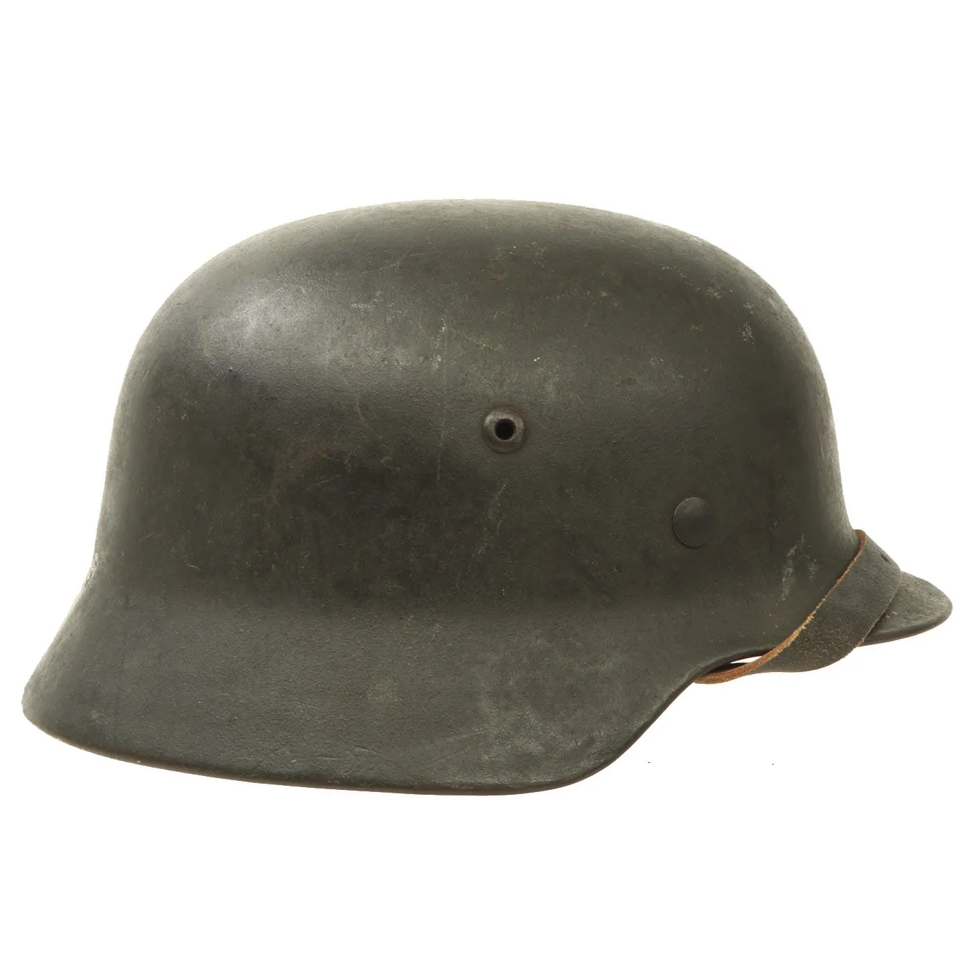 Original German WWII Army Heer M35 Single Decal Steel Helmet with 58cm Liner and Chinstrap - ET66