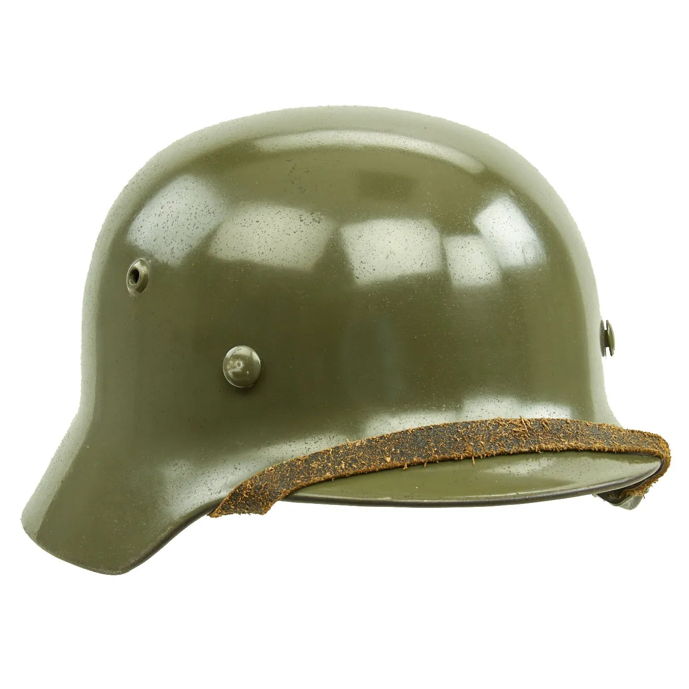 Original German WWII Army Heer M35 Single Decal Steel Helmet with Buffed Original Paint - SE62