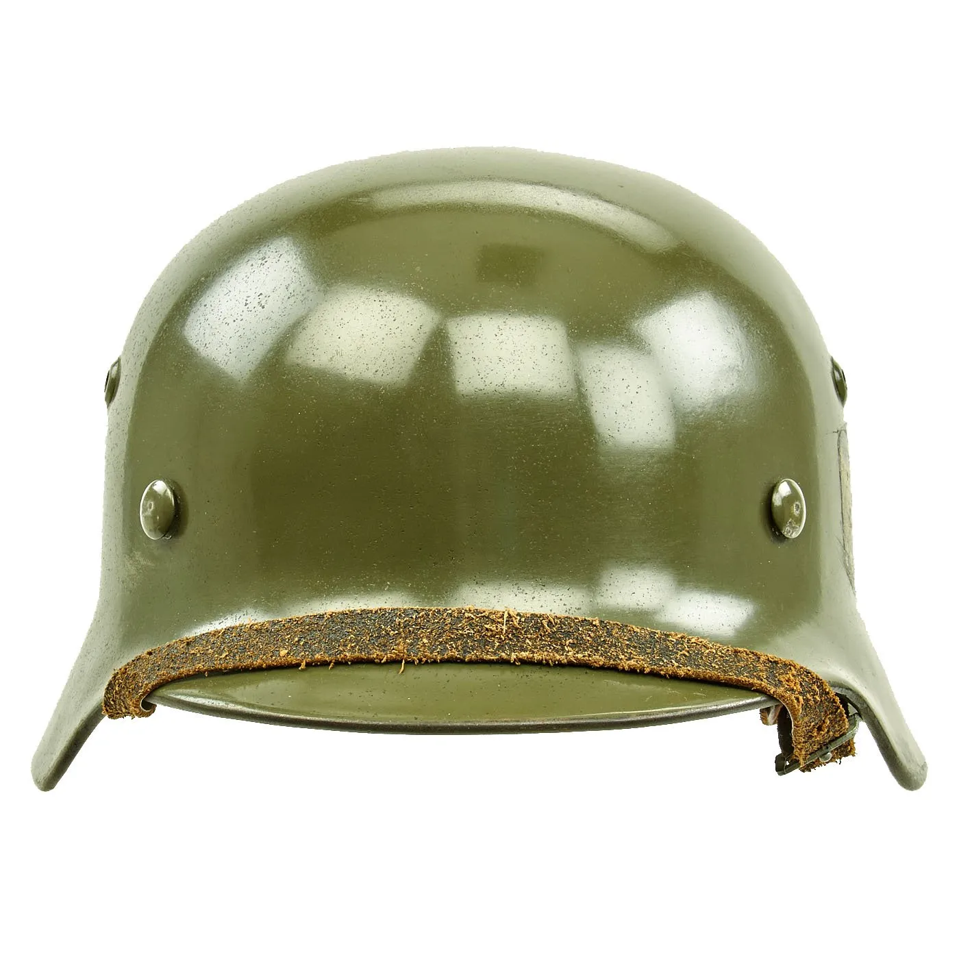 Original German WWII Army Heer M35 Single Decal Steel Helmet with Buffed Original Paint - SE62