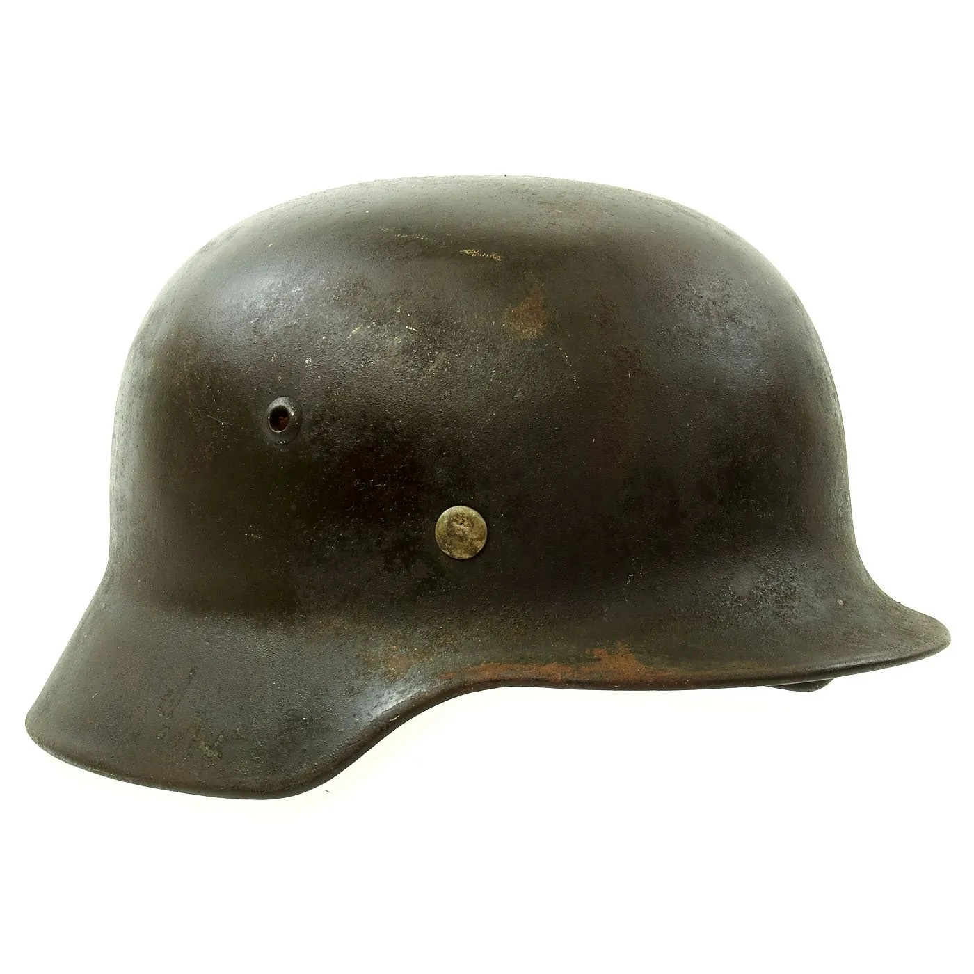 Original German WWII Army Heer M35 Single Decal Steel Helmet with Size 56 Liner - EF64