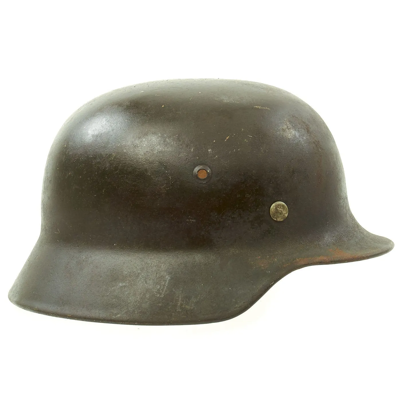 Original German WWII Army Heer M35 Single Decal Steel Helmet with Size 56 Liner - EF64