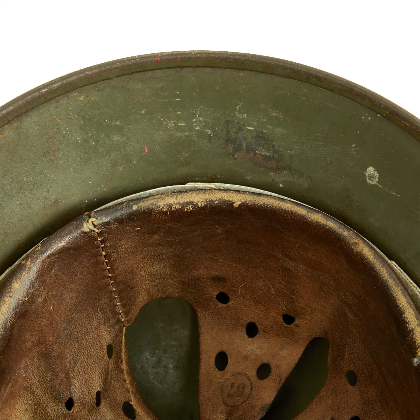 Original German WWII Army Heer M35 Single Decal Steel Helmet with Size 57 Liner and Chinstrap - Q64