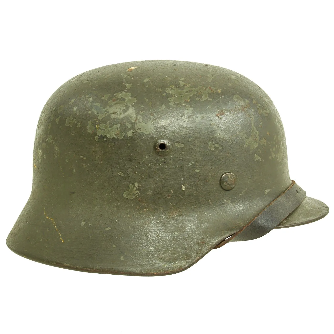 Original German WWII Army Heer M35 Single Decal Steel Helmet with Size 57 Liner and Chinstrap - Q64