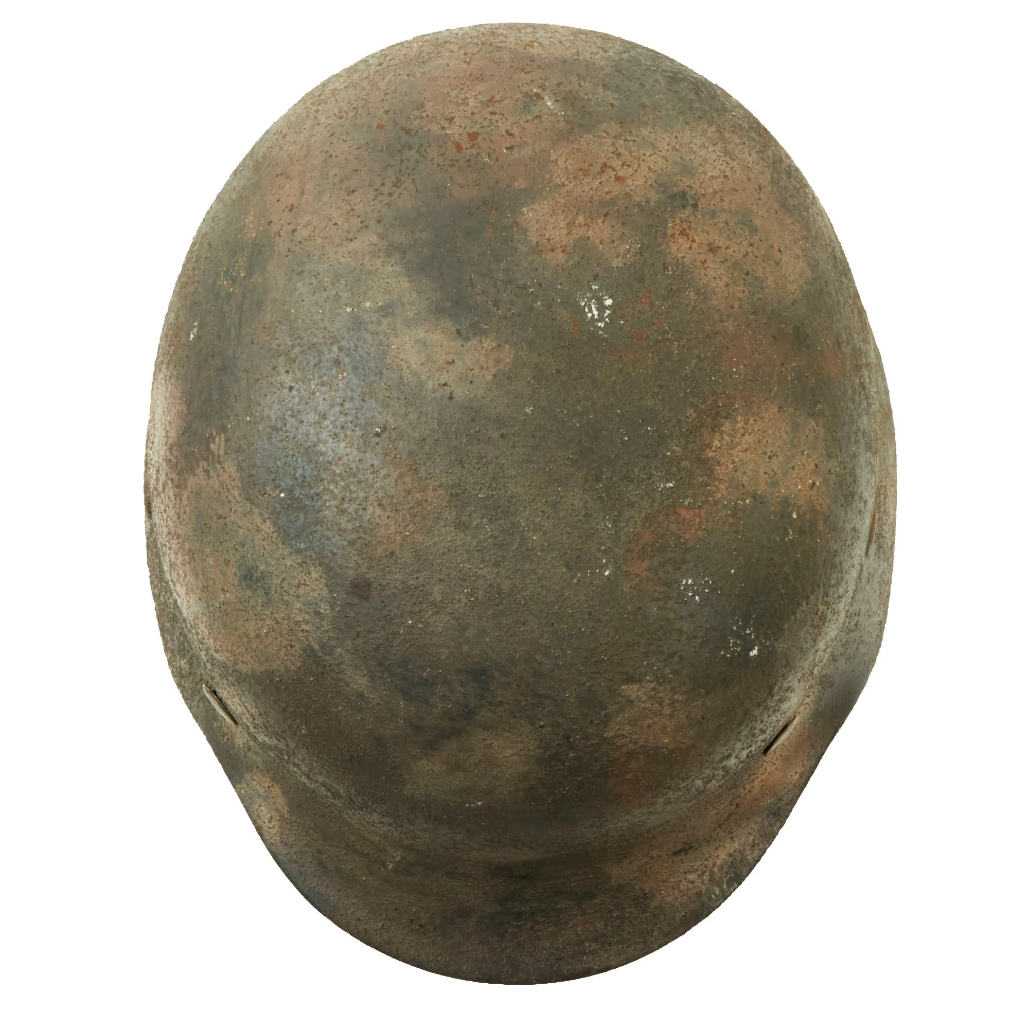 Original German WWII Army Heer M35 Textured Camouflage Helmet with Possible Replaced Liner - Stamped Q62